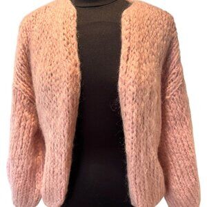 ***SOLD*** Maiami Mohair Scoop Neck Cardigan Sweater Blush Pink Size: S/M